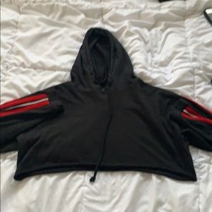 Black jacket crop top